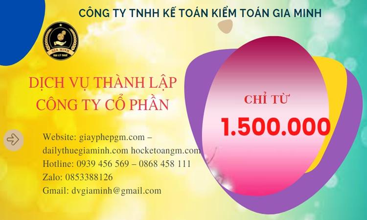 DỊCH VỤ THÀNH LẬP CÔNG TY CỔ PHẦN THANH HÓA 5 Chi phí thành lập doanh nghiệp Thanh Hóa
