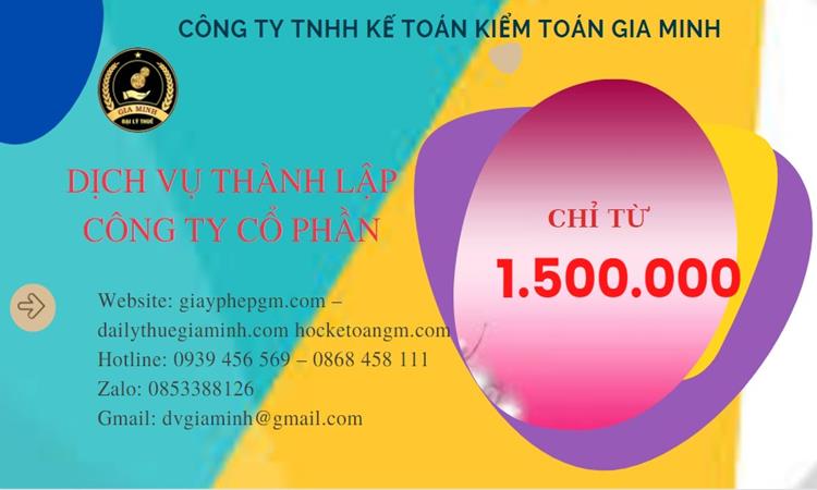 DỊCH VỤ THÀNH LẬP CÔNG TY CỔ PHẦN THỪA THIÊN HUẾ 5 Chi phí thành lập doanh nghiệp Thừa Thiên Huế