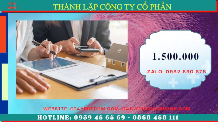 Chi phí thành lập công ty cổ phần ở Tphcm 