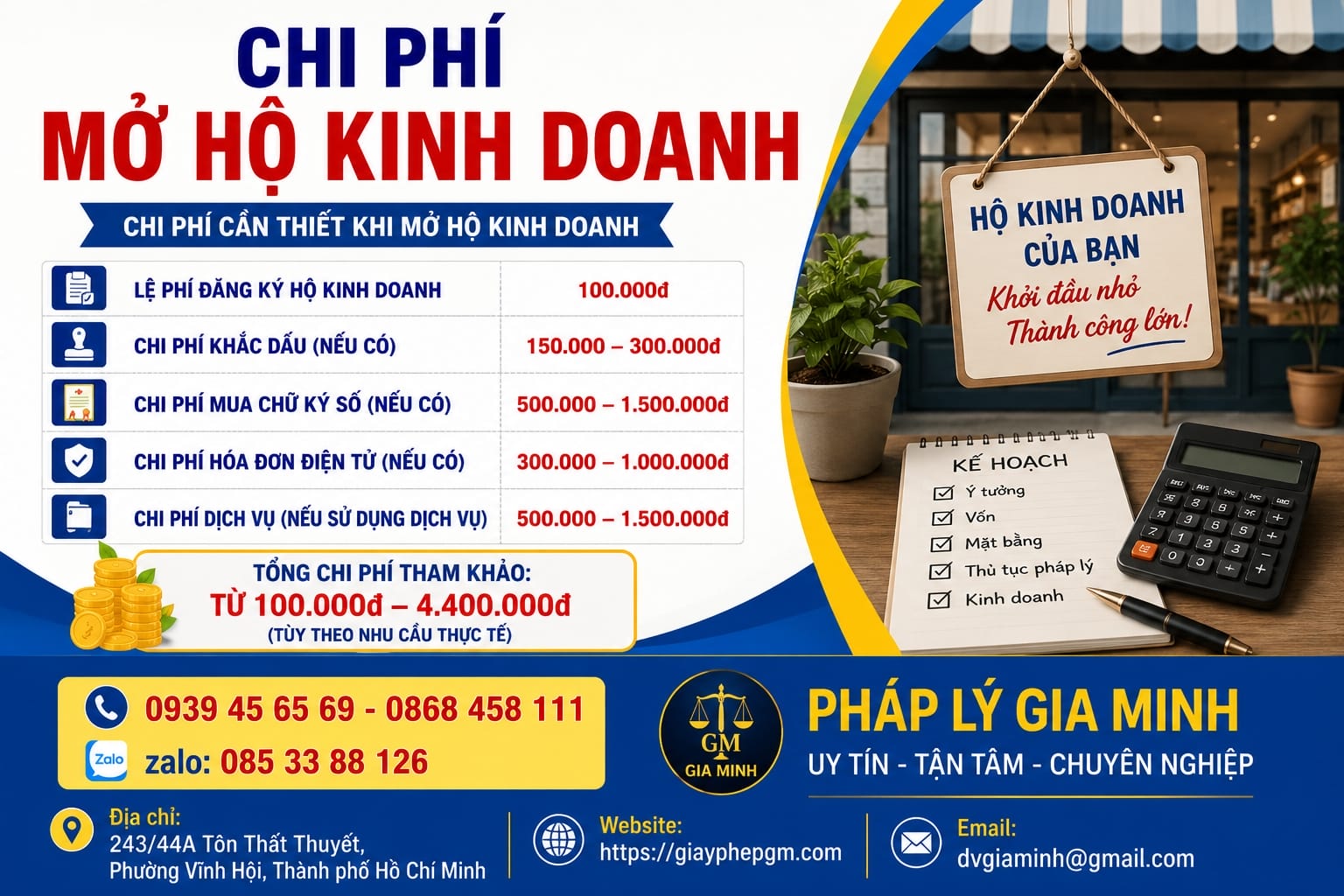 Chi phí mở hộ kinh doanh