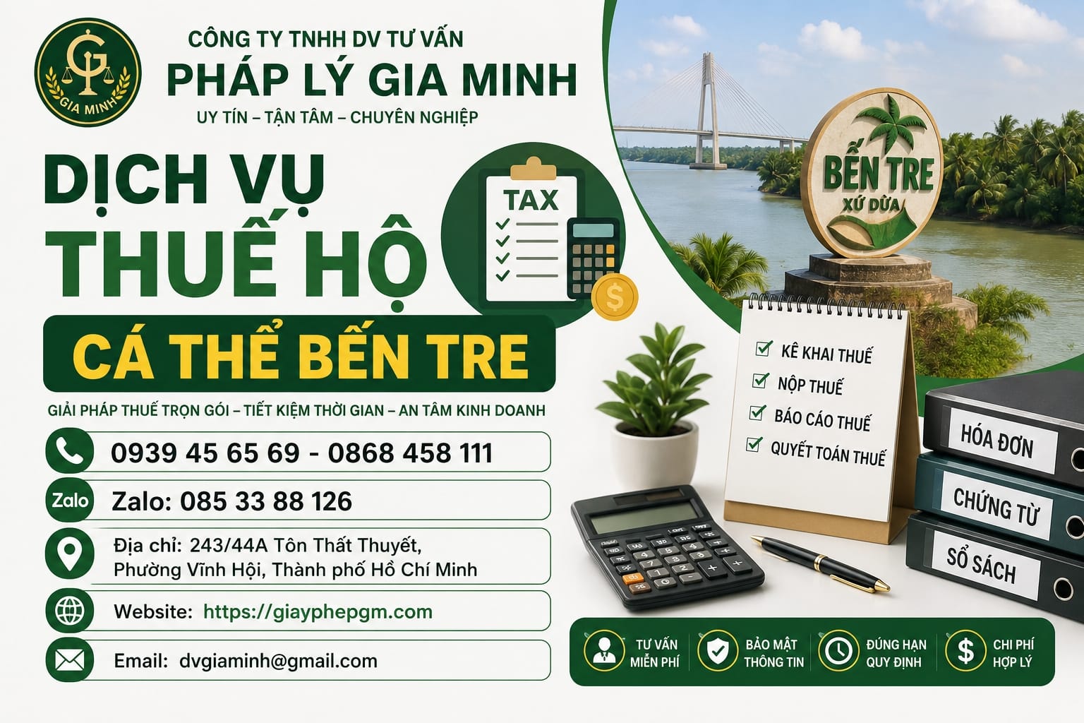 Dịch vụ đăng ký hộ kinh doanh Bến Tre