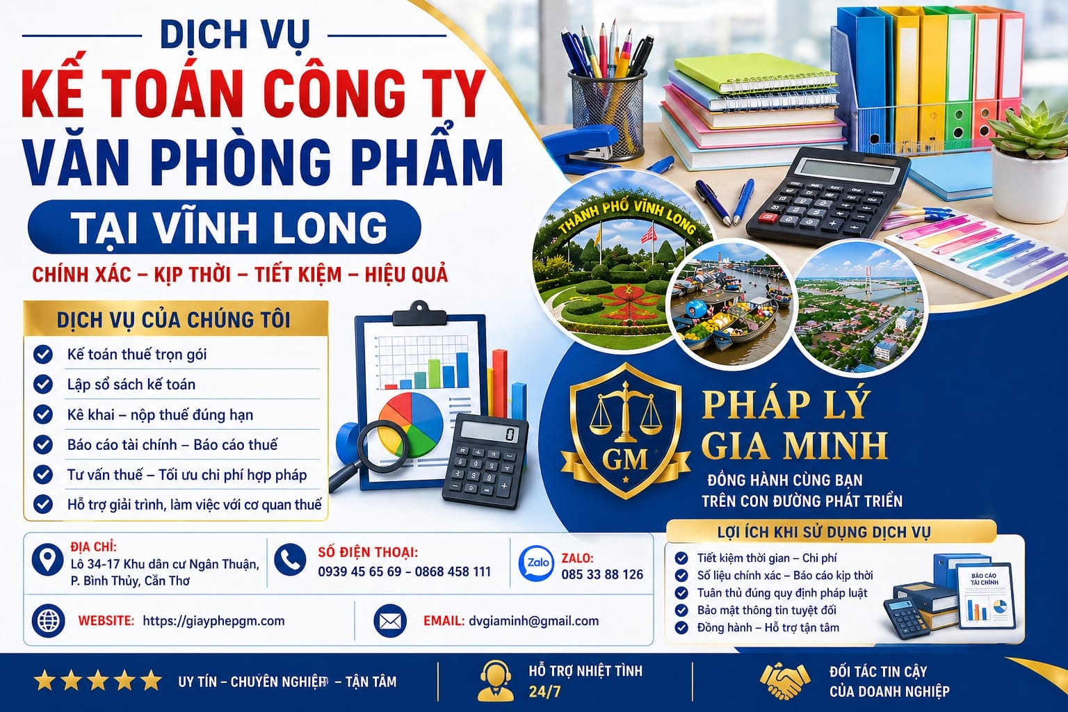 Dịch vụ kế toán công ty văn phòng phẩm tại Vĩnh Long