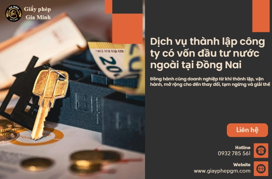 Dịch vụ thành lập công ty vốn đầu tư nước ngoài tại Đồng Nai nhanh chóng