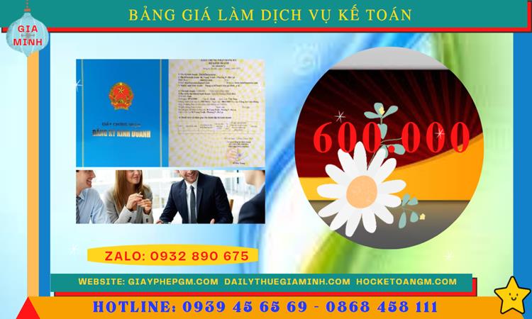 Chi phí dịch vụ kế toán văn phòng phẩm ở Bắc Kạn