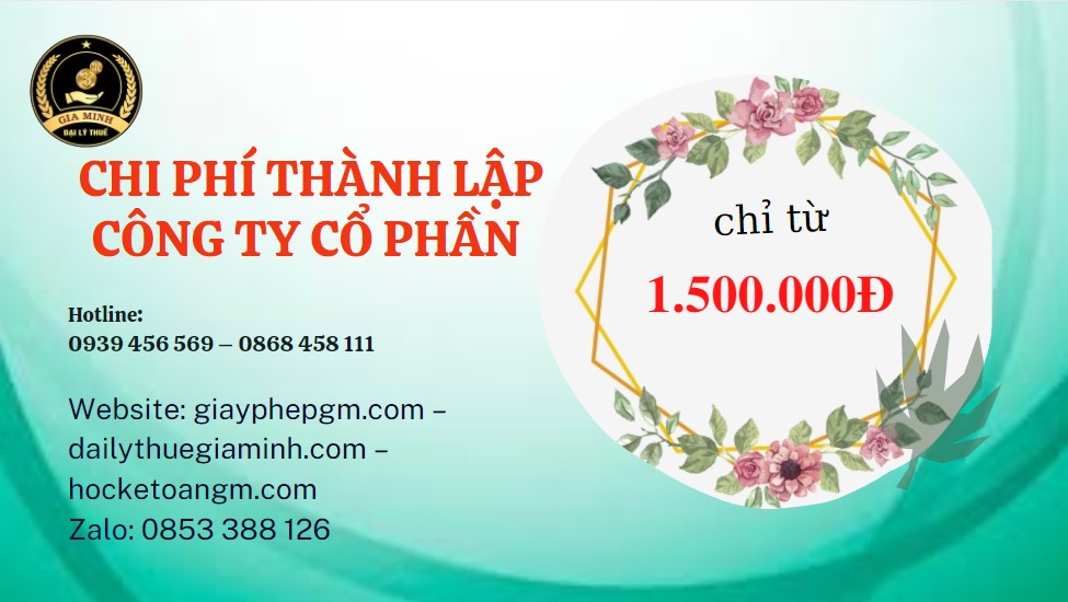 DỊCH VỤ THÀNH LẬP CÔNG TY CỔ PHẦN HÀ NỘI 13 Chi phí thành lập công ty cổ phần Hà Nội