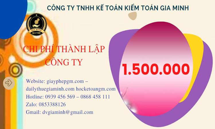 Chi phí thành lập doanh nghiệp Bạc Liêu