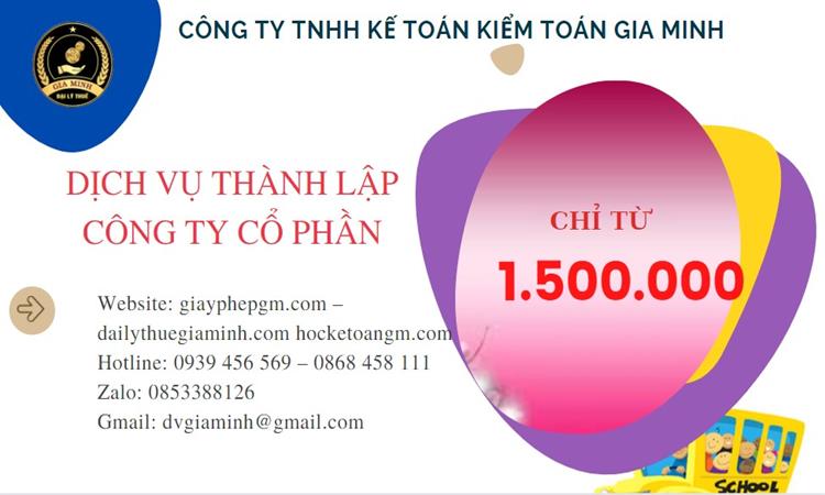 Dịch vụ thành lập công ty cổ phần Bến Tre 5 Chi phí thành lập doanh nghiệp Bến Tre