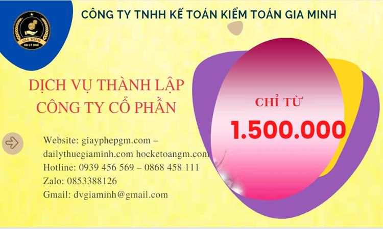 Dịch vụ thành lập công ty cổ phần Đồng Tháp 5 Chi phí thành lập doanh nghiệp Đồng Tháp