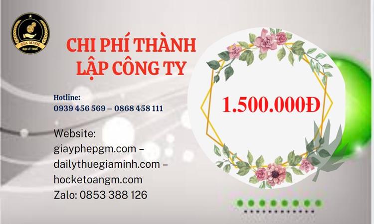 Chi phí thành lập doanh nghiệp nhanh tại Lai Châu