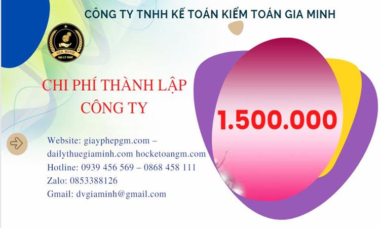 Chi phí thành lập doanh nghiệp Thành Phố Huế
