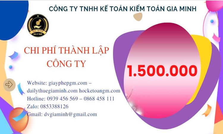 Chi phí thành lập doanh nghiệp Thành Phố Phủ Lý