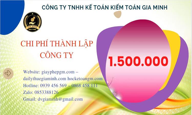 Chi phí thành lập doanh nghiệp Thị Xã Duy TIên