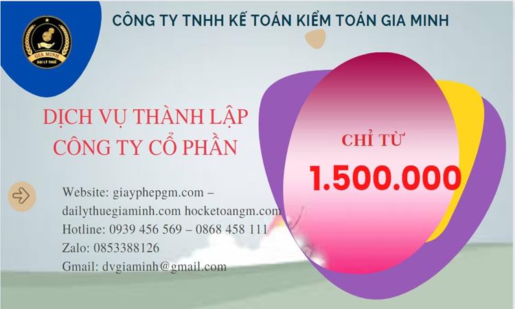Dịch vụ thành lập công ty cổ phần Trà Vinh 5 Chi phí thành lập doanh nghiệp Trà Vinh