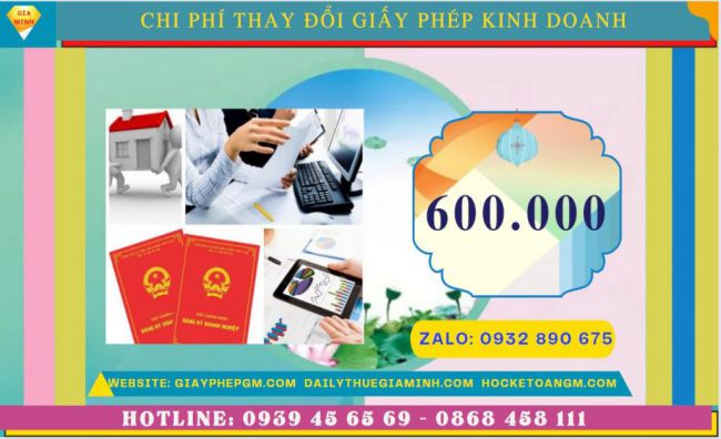 DỊCH VỤ THAY ĐỔI GIẤY PHÉP ĐĂNG KÝ KINH DOANH TP HẢI PHÒNG 5 Chi phí thay đổi Giấy Phép Đăng Ký Kinh Doanh tại tp hải phòng