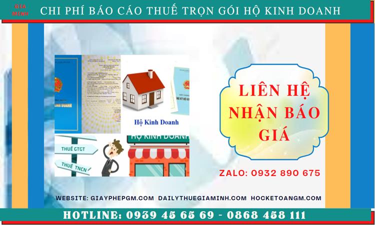 BÁO CÁO THUẾ HỘ KINH DOANH TẠI HUYỆN GIA LÂM 5 Chi phí báo cáo thuế hộ kinh doanh tại Huyện Gia Lâm