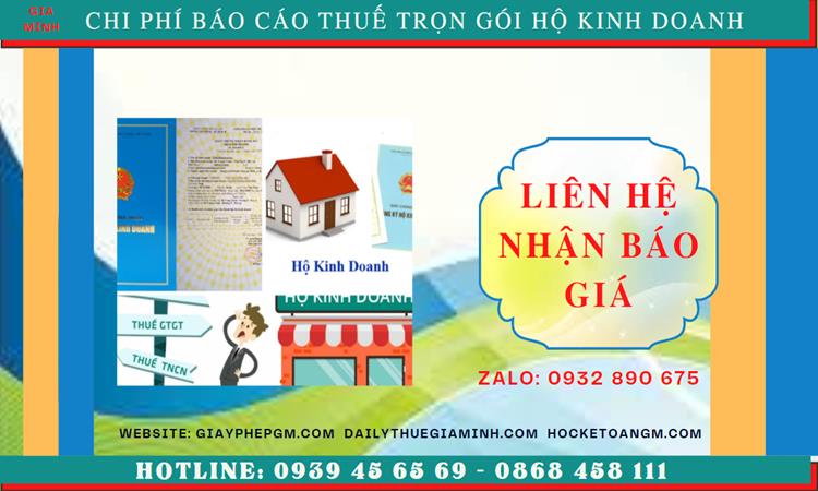 Chi phí báo cáo thuế hộ kinh doanh tại Quận Ô Môn
