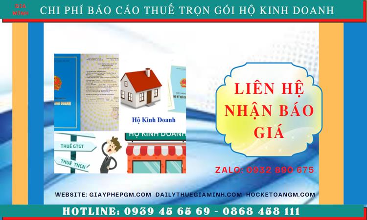 Chi phí báo cáo thuế hộ kinh doanh tại Quận Tây Hồ