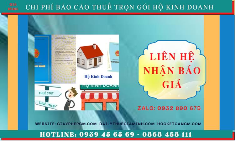 Chi phí báo cáo thuế hộ kinh doanh tại Thị xã Sơn Tây