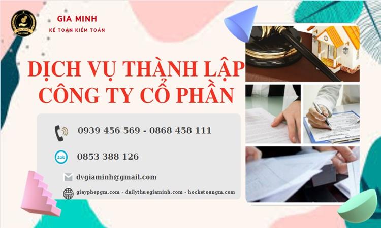 Dịch vụ thành lập công ty cổ phần Huyện Vĩnh Thạnh