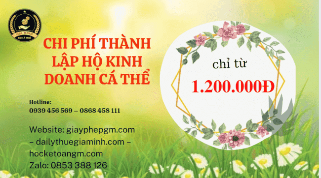 THỦ TỤC THÀNH LẬP HỘ KINH DOANH CÁ THỂ HÀ NỘI 5 hành lập hộ kinh doanh tốn bao nhiêu tiền tại tphcm