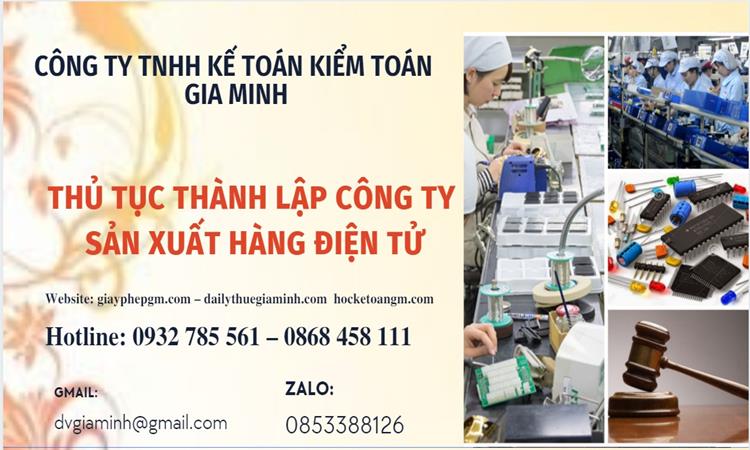Thủ tục thành lập công ty sản xuất hàng điện tử tại Quận Bình Thủy 