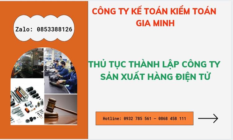 Thủ tục thành lập công ty sản xuất hàng điện tử tại Quận Hải Châu 