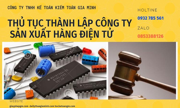Thủ tục thành lập công ty sản xuất hàng điện tử tại TP Hải Phòng 