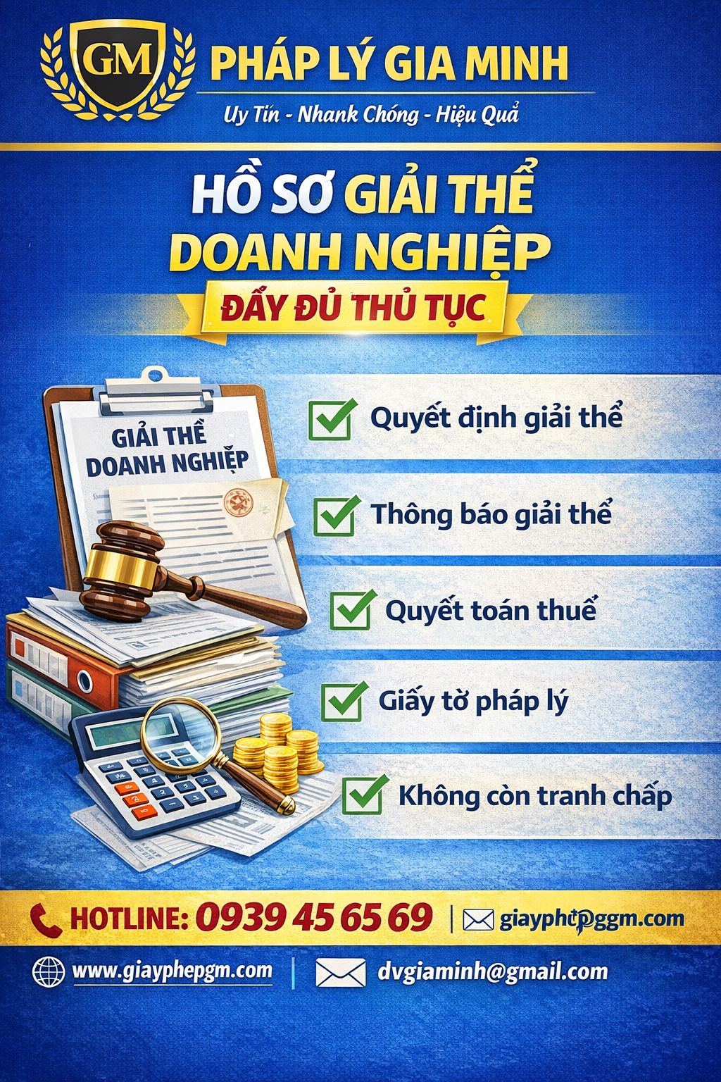 Hồ sơ giải thể doanh nghiệp tại Bà Rịa – Vũng Tàu bao gồm thông báo giải thể và quyết định của doanh nghiệp
