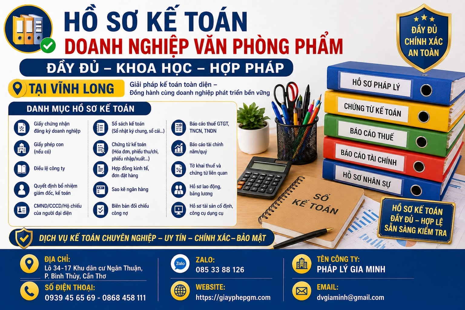 Dịch vụ kế toán du lịch Vĩnh Long uy tín, chuyên nghiệp 15 Hồ sơ kế toán công ty du lịch đầy đủ
