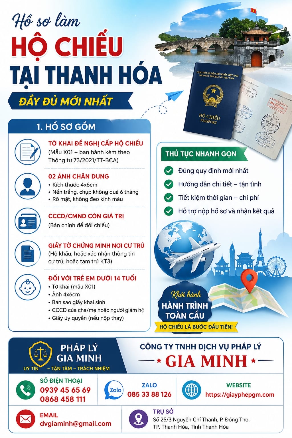 Hồ sơ làm hộ chiếu nhanh Thanh Hóa
