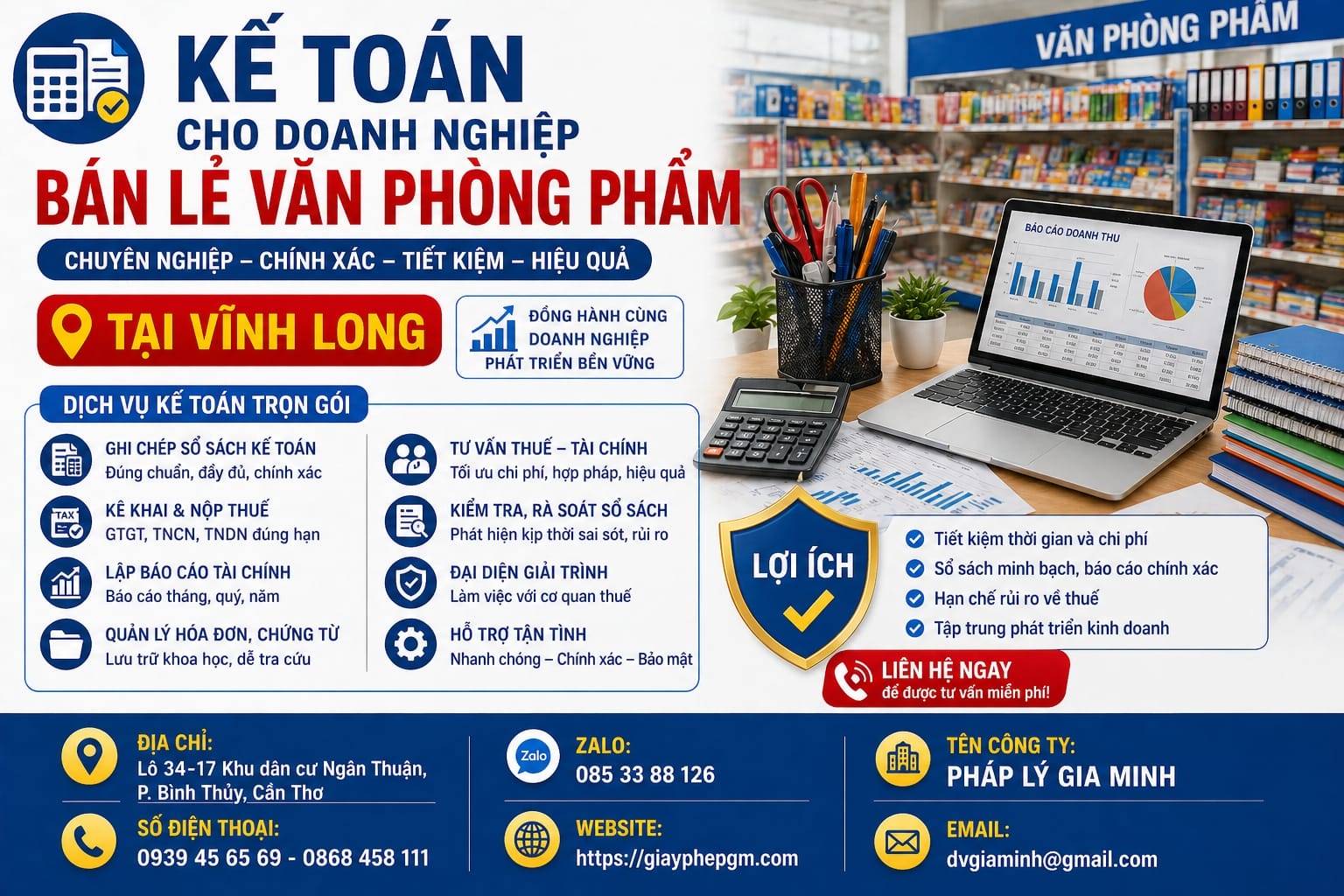 Kế toán cho doanh nghiệp bán lẻ văn phòng phẩm