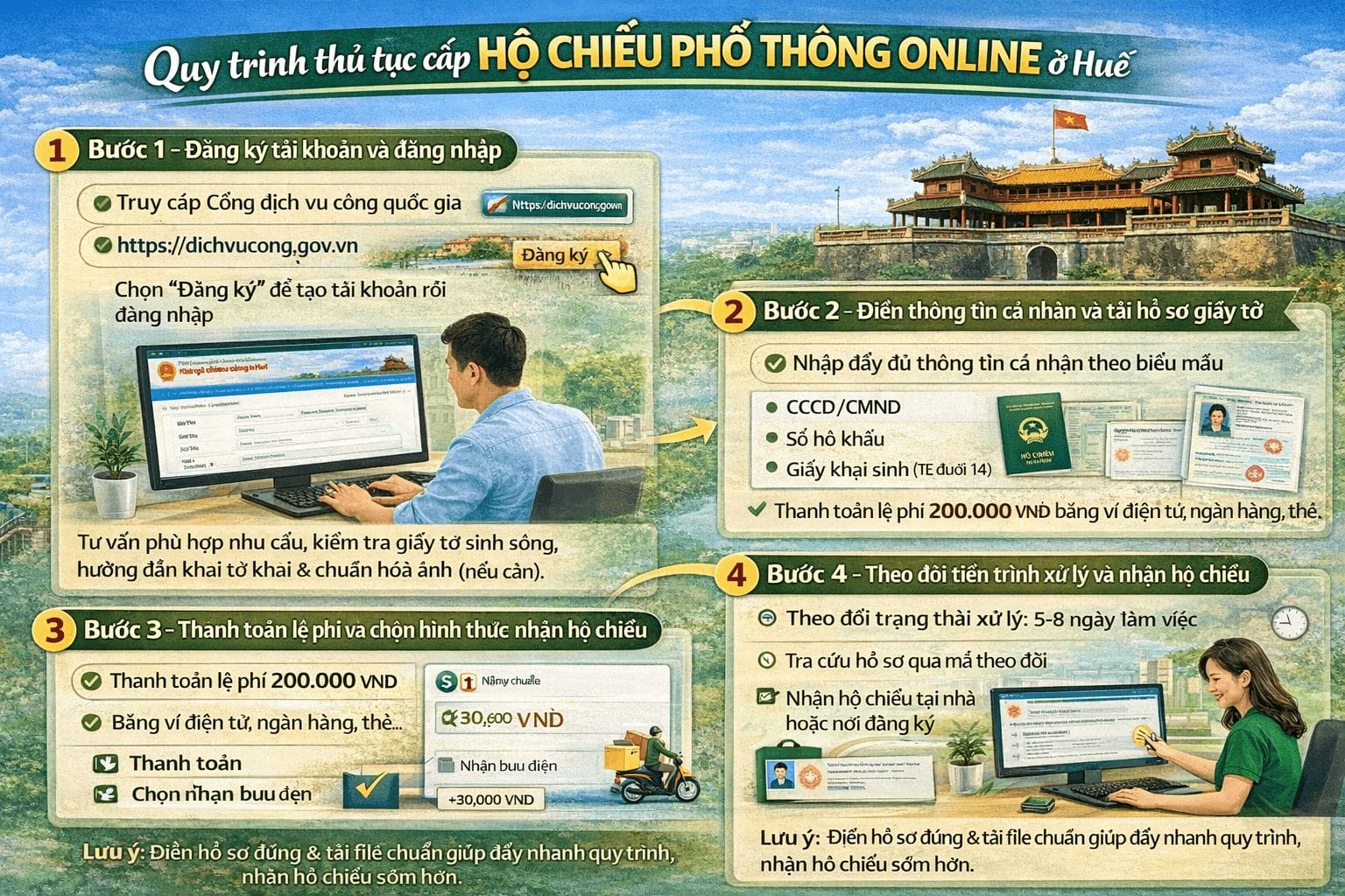 Quy trình làm hộ chiếu nhanh tại Huế