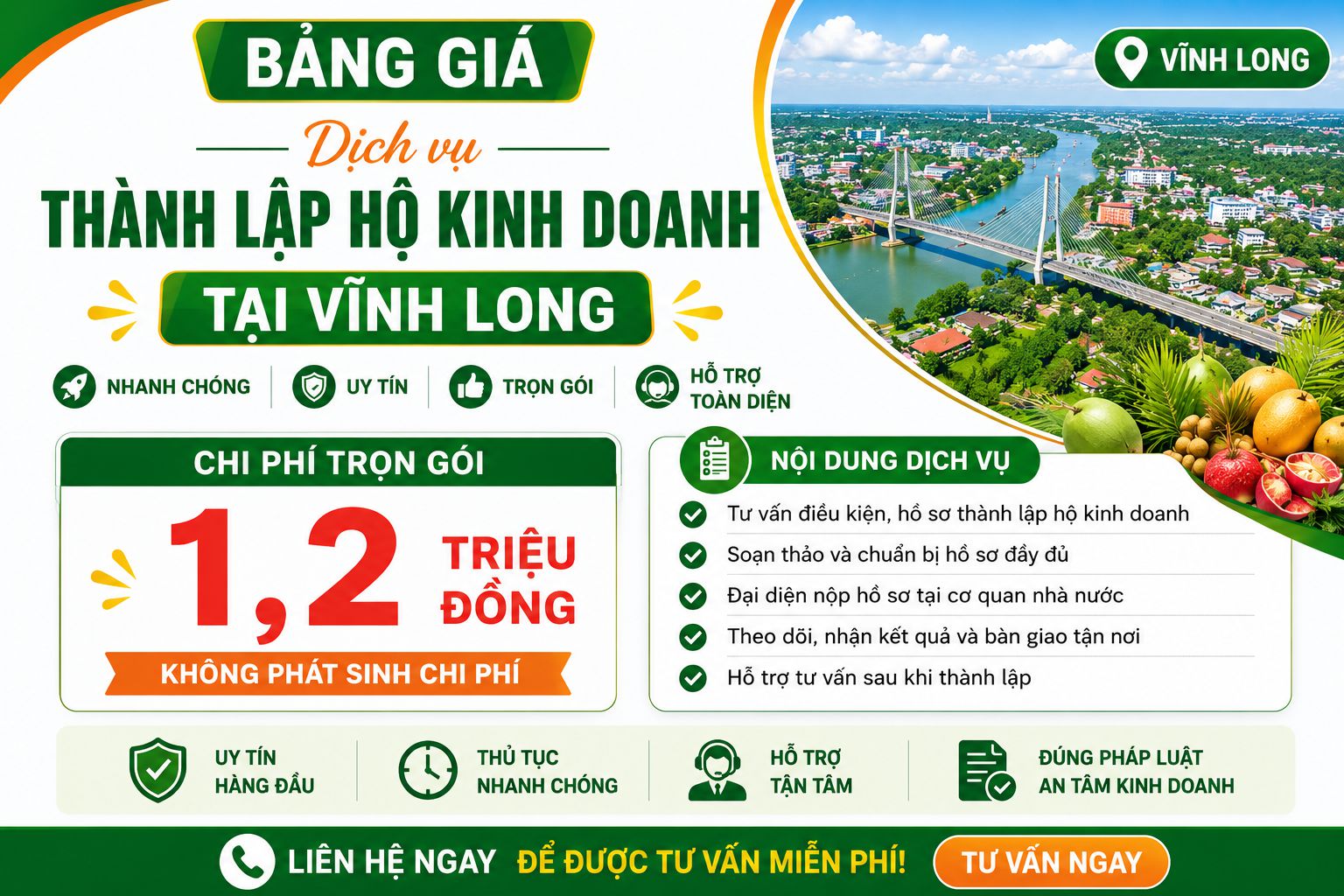 Dịch vụ thành lập hộ kinh doanh tại vĩnh long