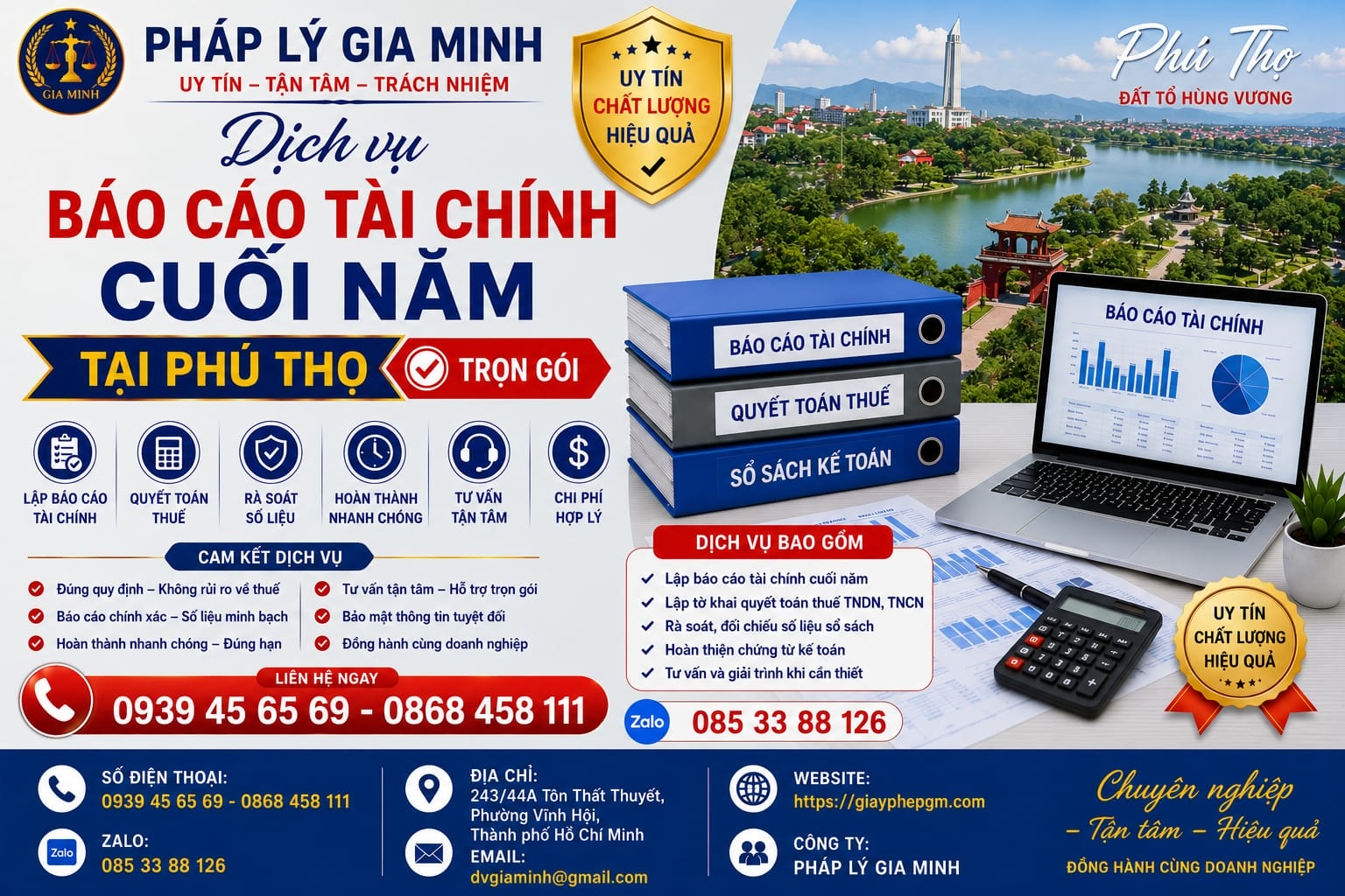 Dịch vụ làm báo cáo tài chính quyết toán năm tại Phú Thọ | Nhanh – Chính xác – Bảo mật 14 Báo cáo tài chính cuối năm tại Phú Thọ trọn gói