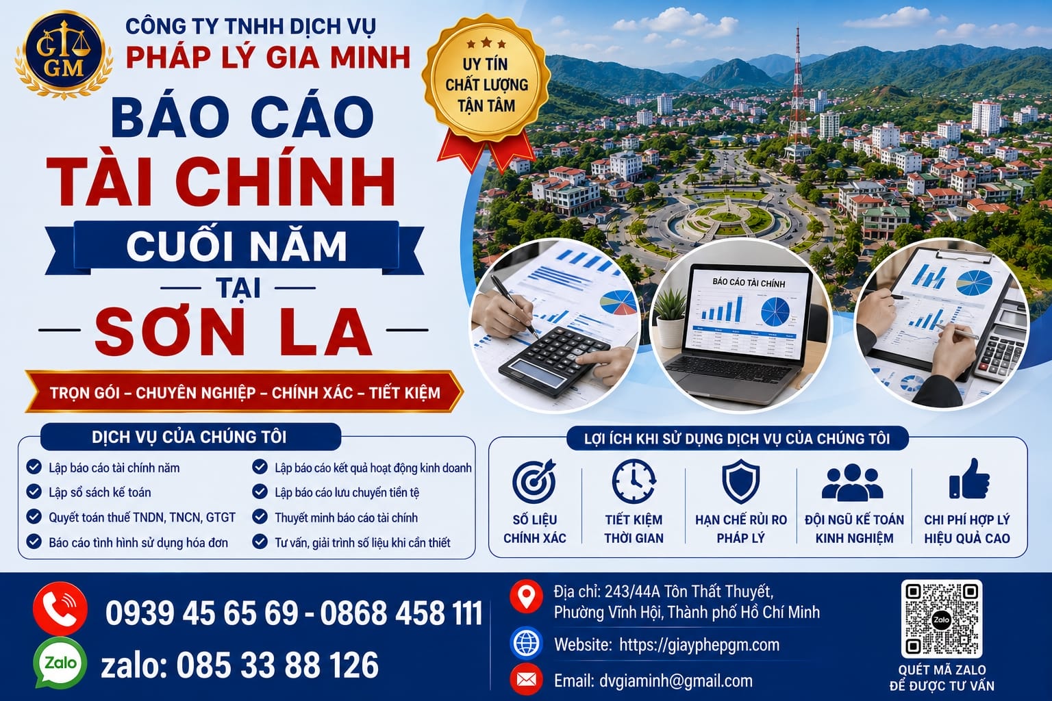Báo cáo tài chính cuối năm tại Sơn La trọn gói