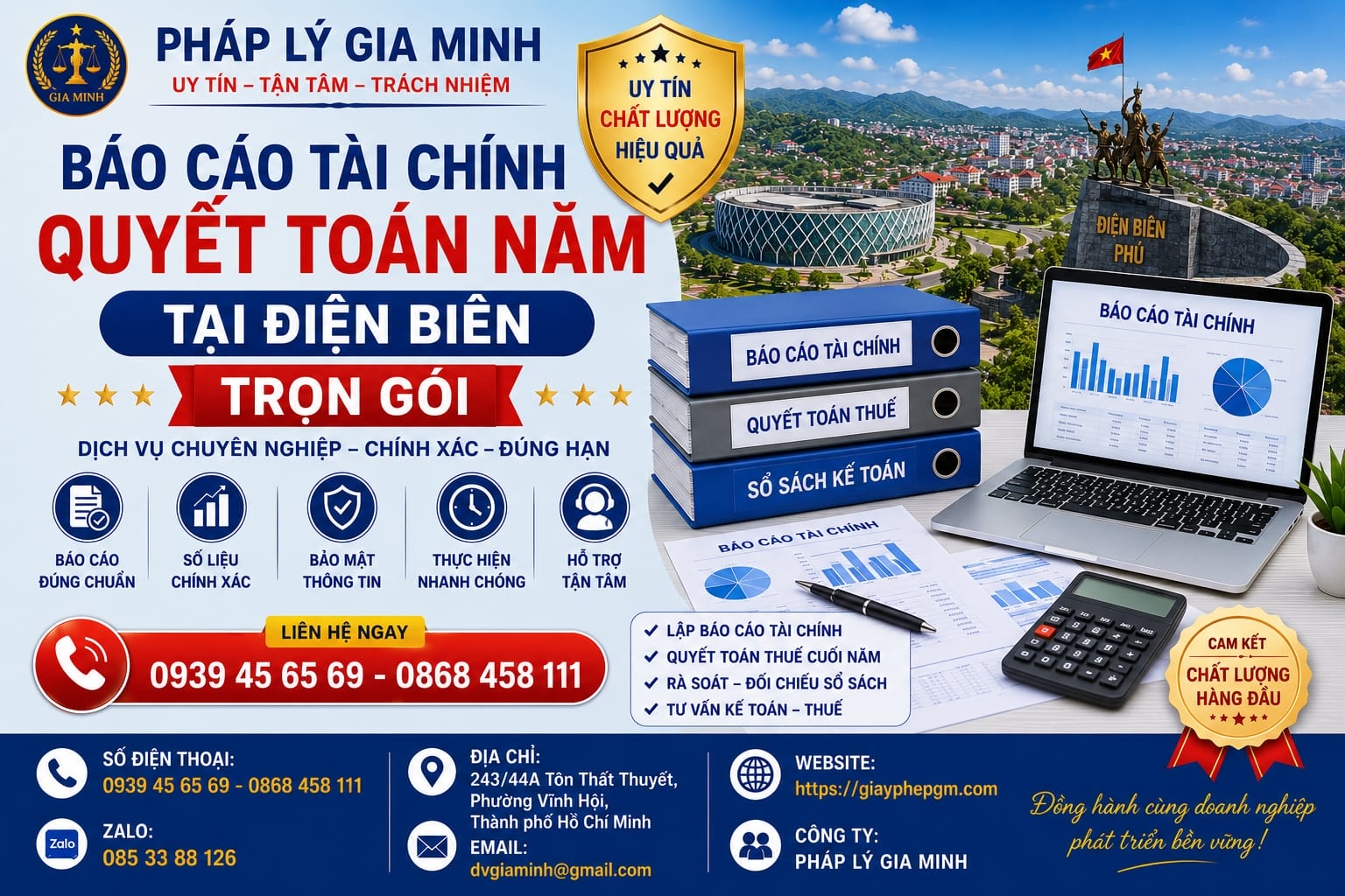 Báo cáo tài chính quyết toán năm tại Điện Biên trọn gói