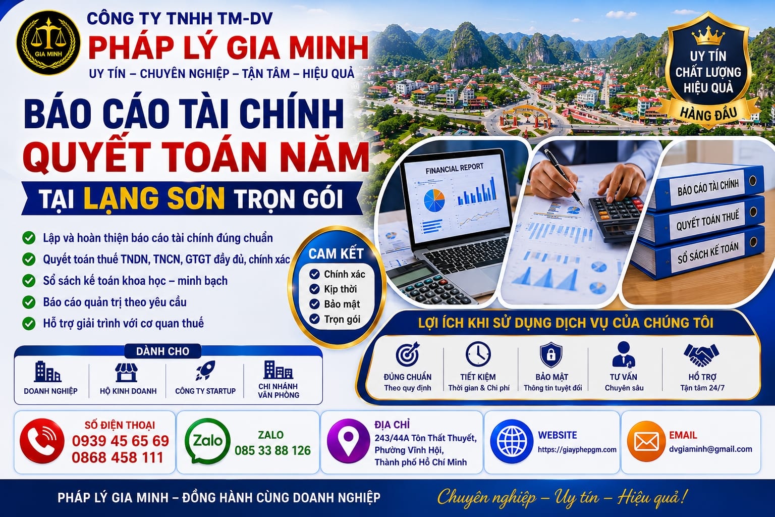 Báo cáo tài chính quyết toán năm tại Lạng Sơn trọn gói