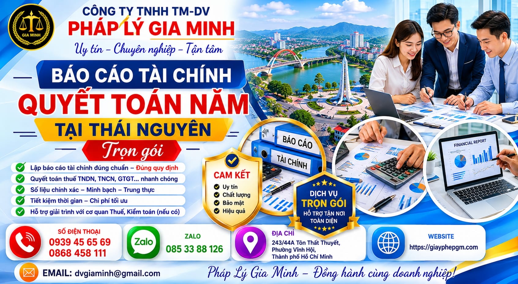 Báo cáo tài chính quyết toán năm tại Thái Nguyên trọn gói
