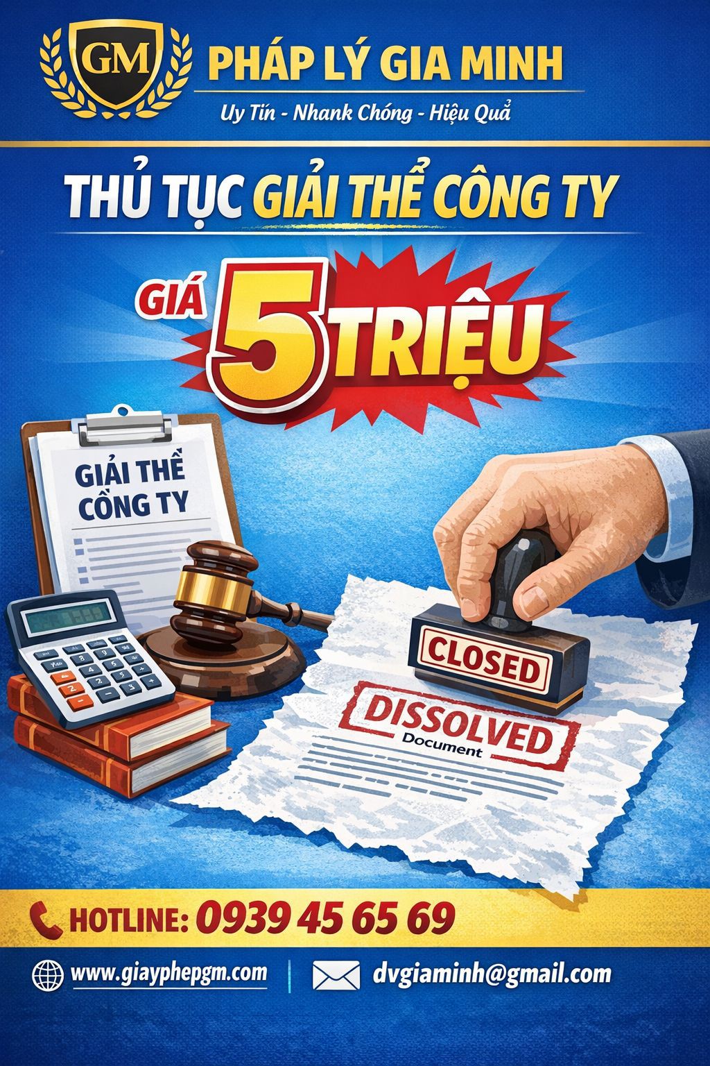 Bảng giá dịch vụ giải thể công ty trọn gói tại Bà Rịa Vũng Tàu