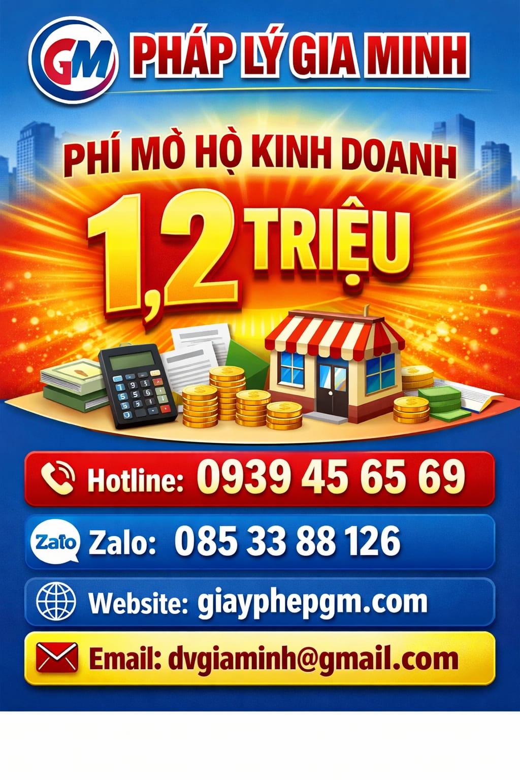 Chi phí mở hộ kinh doanh cá thể tại Bạc Liêu