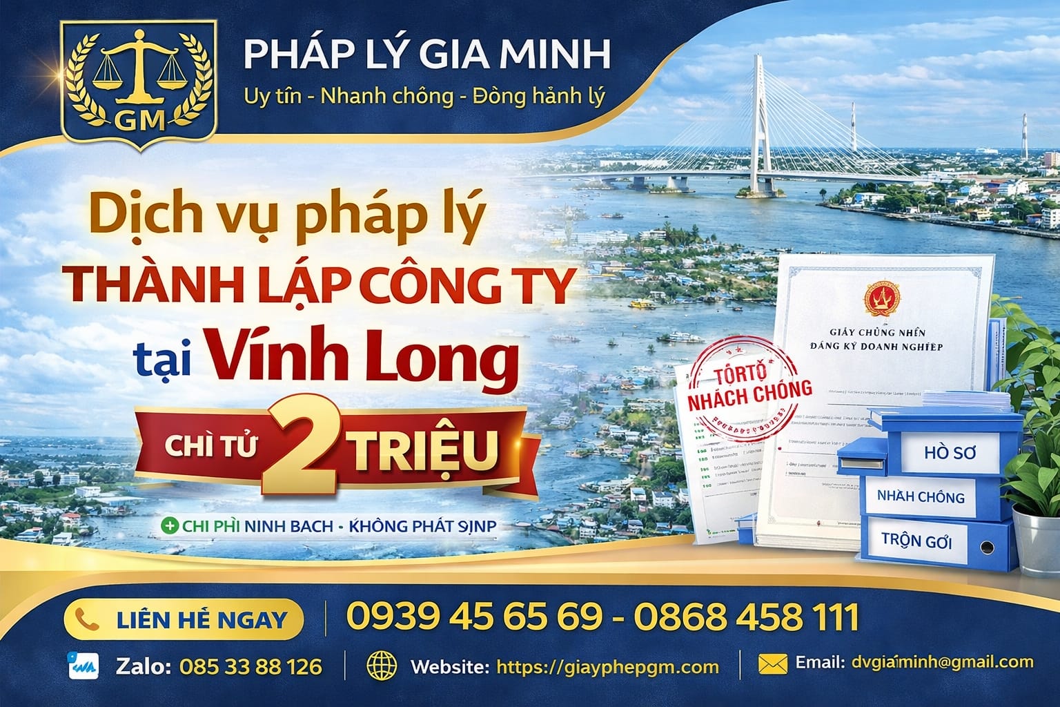 Dịch vụ đăng ký doanh nghiệp tại Vĩnh Long chuyên nghiệp