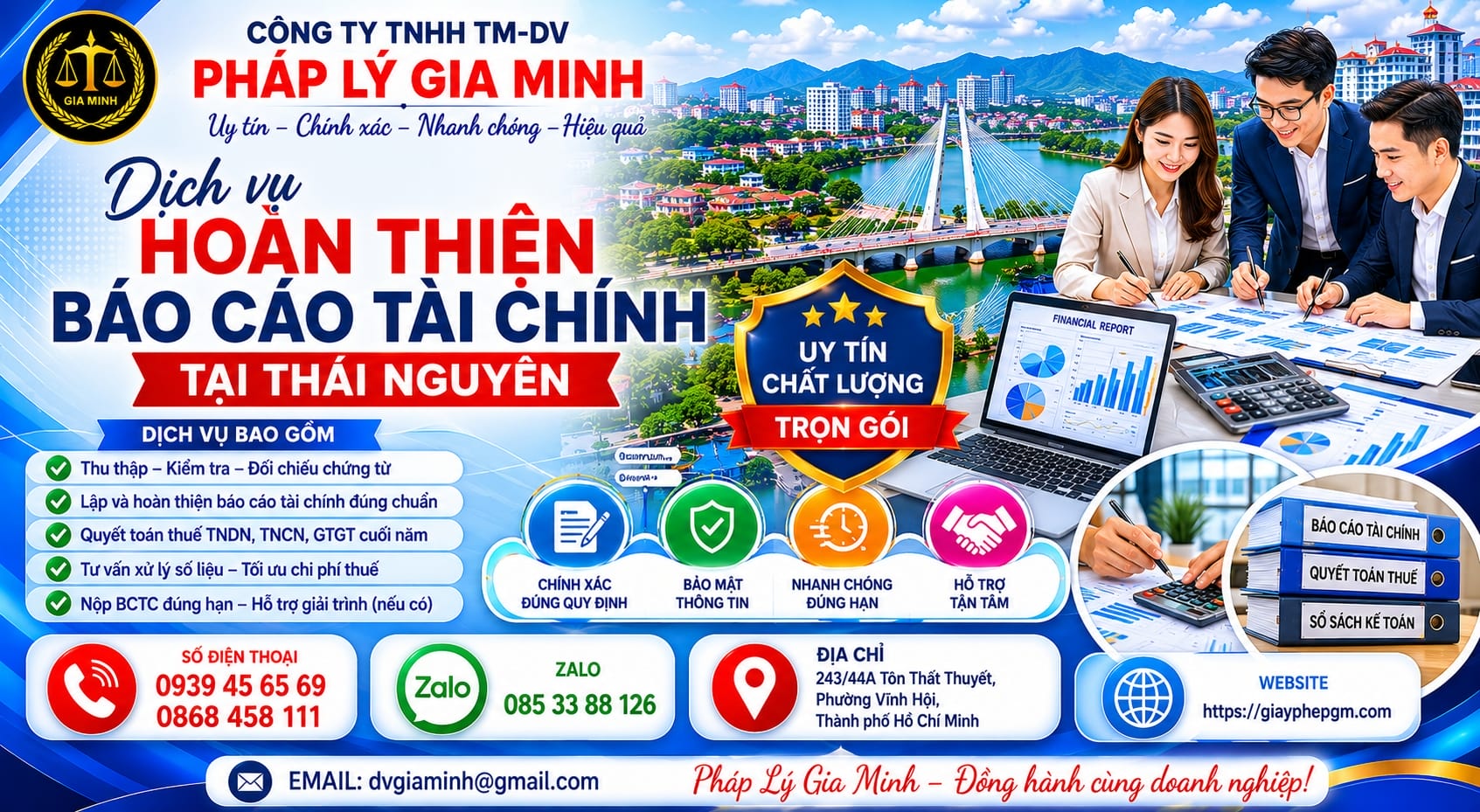 Dịch vụ hoàn thiện báo cáo tài chính tại Thái Nguyên