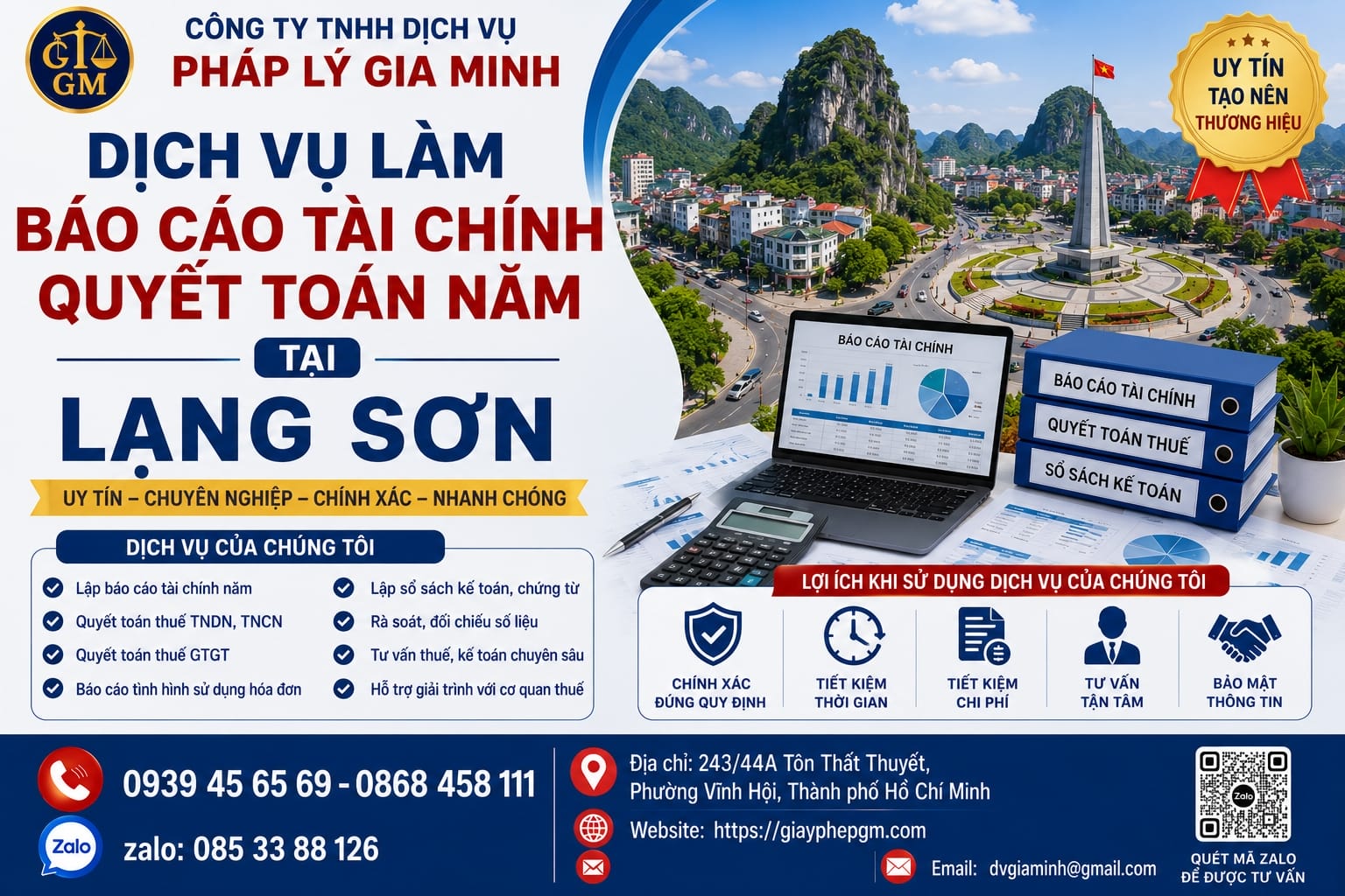 Dịch vụ làm báo cáo tài chính quyết toán năm tại Lạng Sơn uy tín