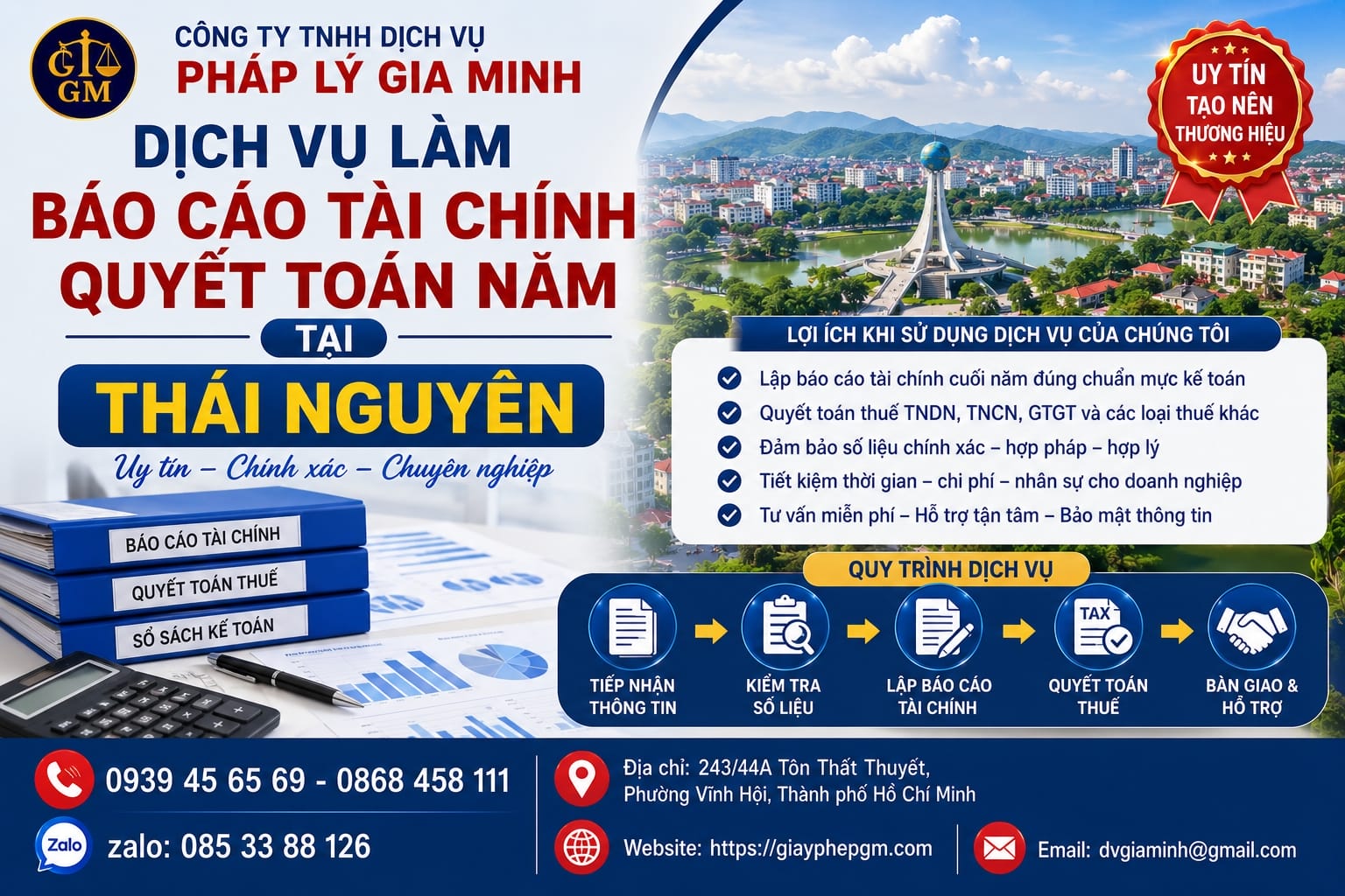 Dịch vụ làm báo cáo tài chính quyết toán năm tại Thái Nguyên uy tín