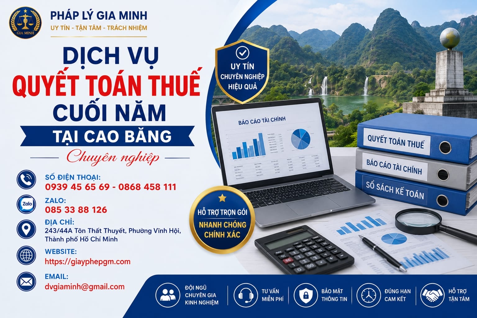 Dịch vụ quyết toán thuế cuối năm tại Cao Bằng chuyên nghiệp