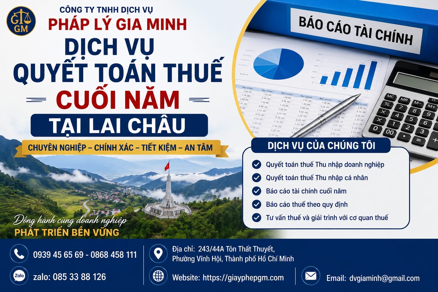 Dịch vụ quyết toán thuế cuối năm tại Lai Châu chuyên nghiệp