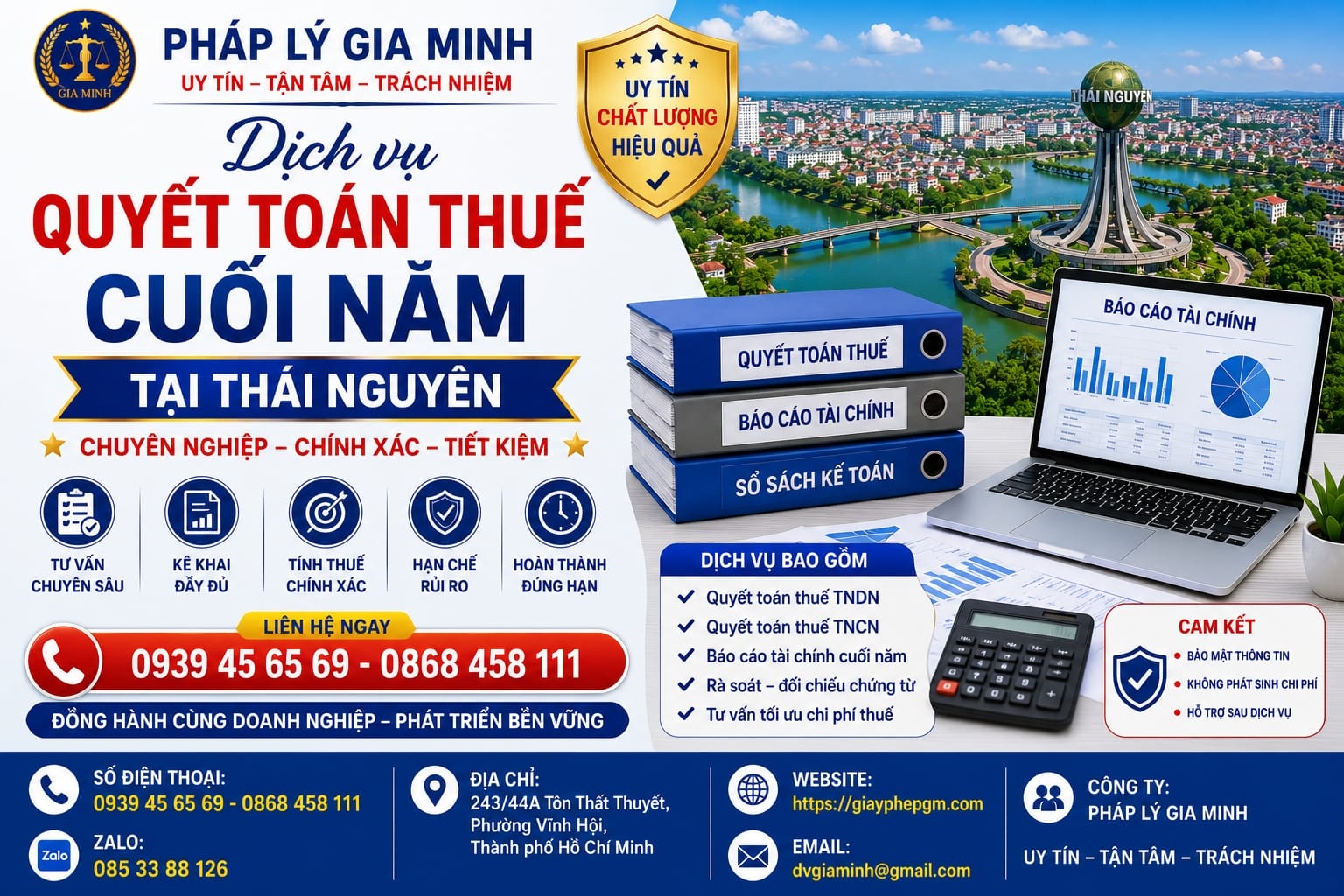 Dịch vụ quyết toán thuế cuối năm tại Thái Nguyên chuyên nghiệp