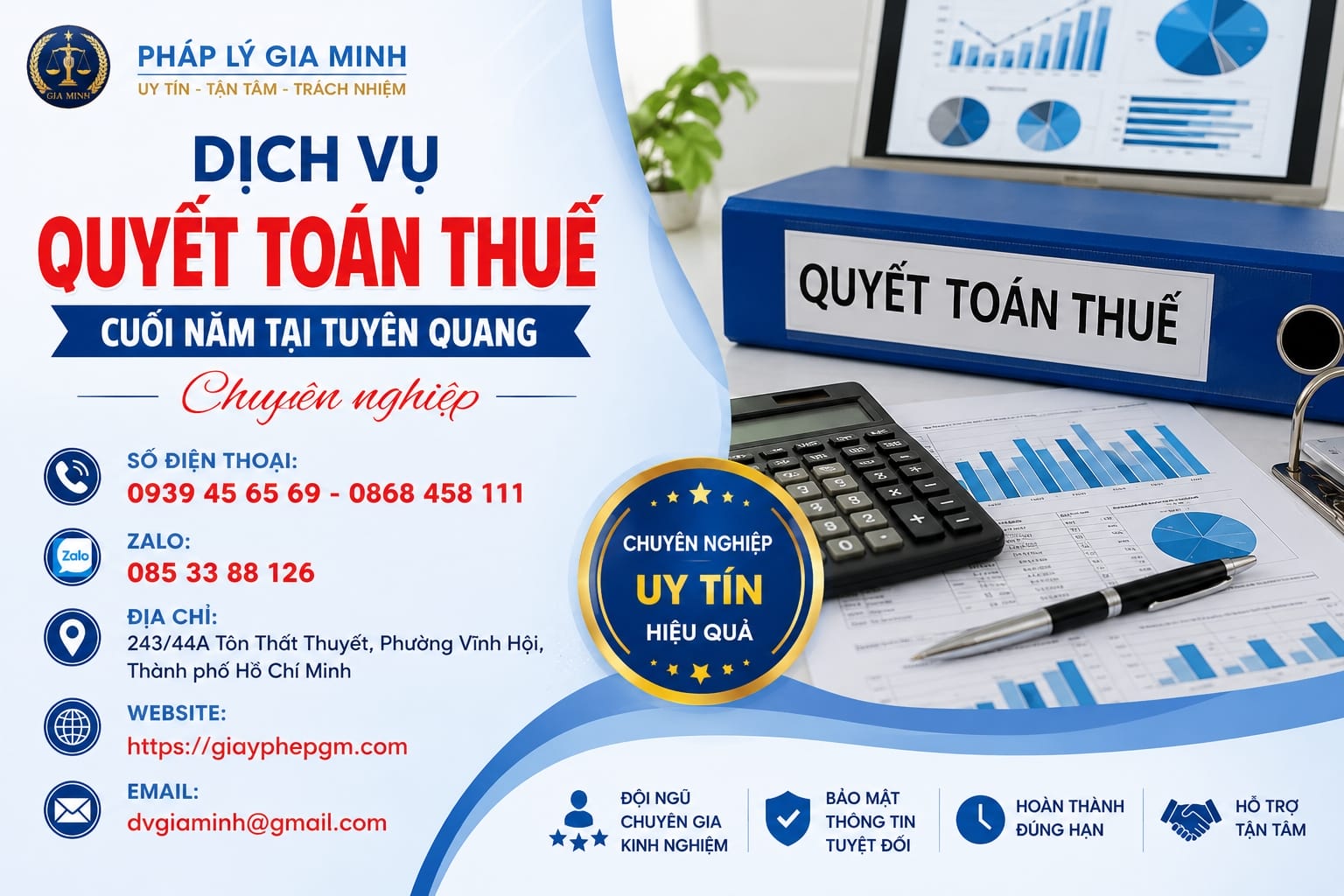 Dịch vụ quyết toán thuế cuối năm tại Tuyên Quang chuyên nghiệp