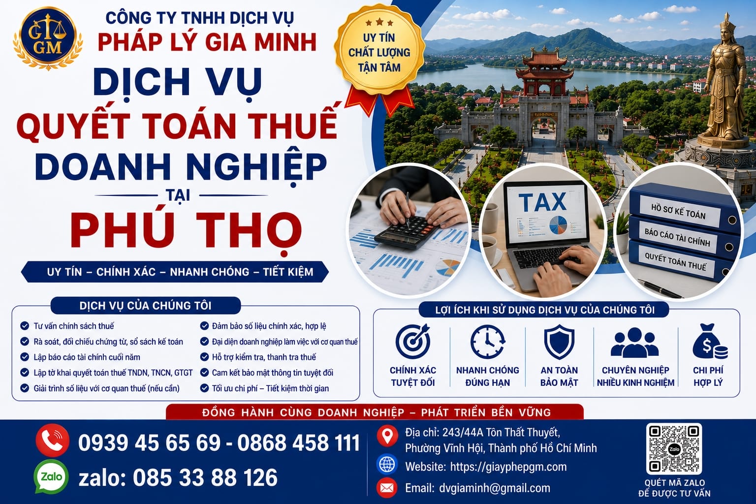 Dịch vụ làm báo cáo tài chính quyết toán năm tại Phú Thọ | Nhanh – Chính xác – Bảo mật 11 Dịch vụ quyết toán thuế doanh nghiệp tại Phú Thọ