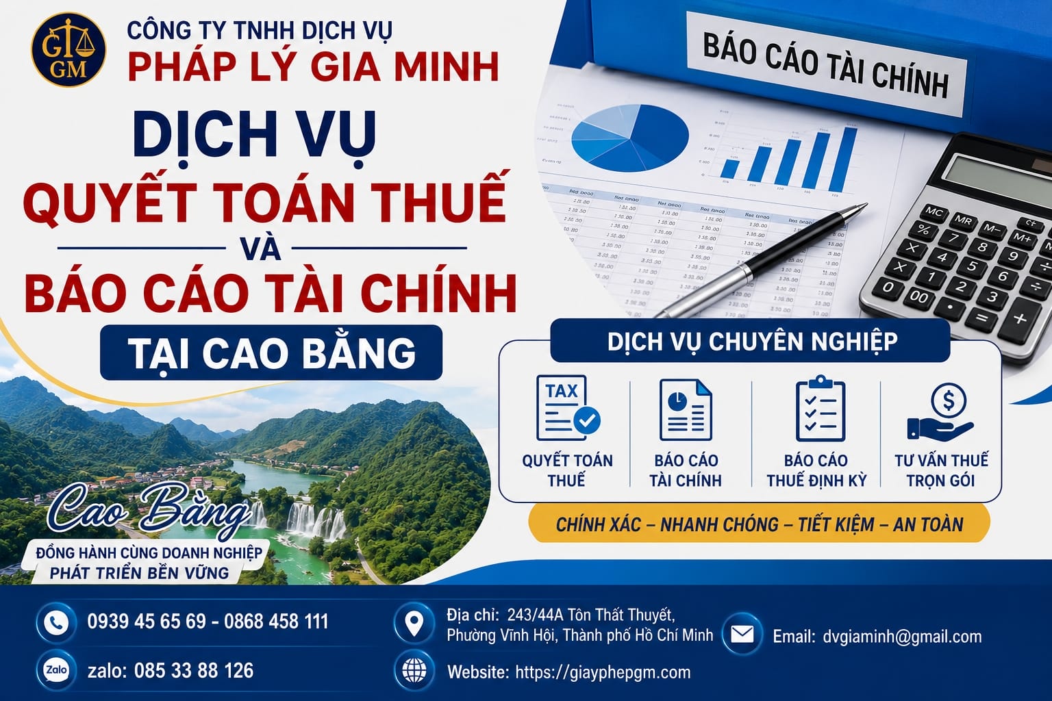 Dịch vụ quyết toán thuế và báo cáo tài chính tại Cao Bằng